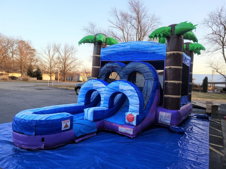 Tropical Bounce House W/ Slide - Wet or Dry