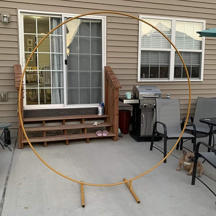 Round Arch Frame 6.5 Ft Tall Gold Circle