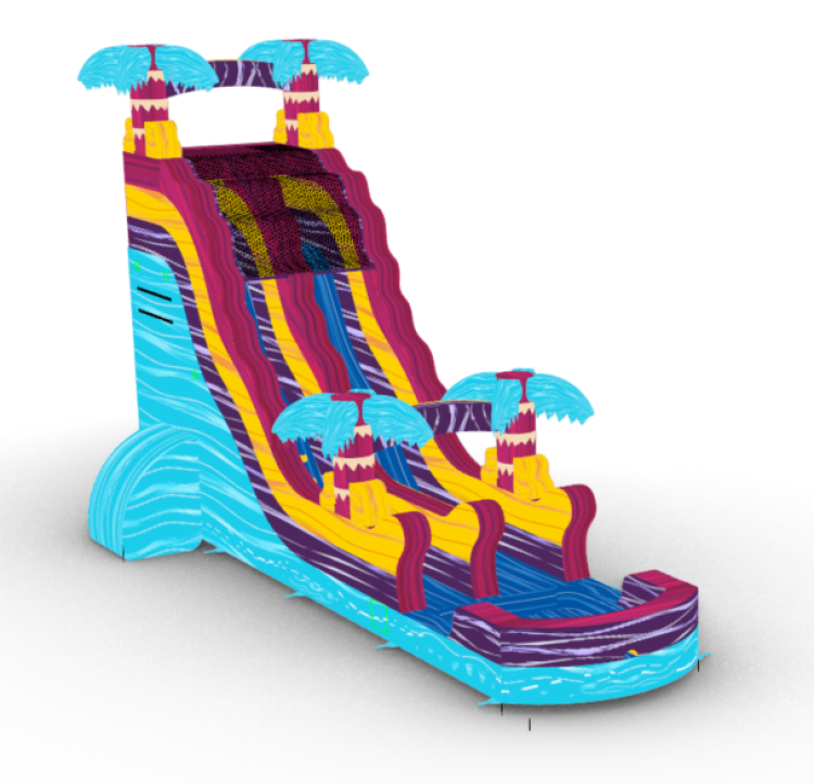 Rippling Rush 18' Single Lane Slide - Wet or Dry