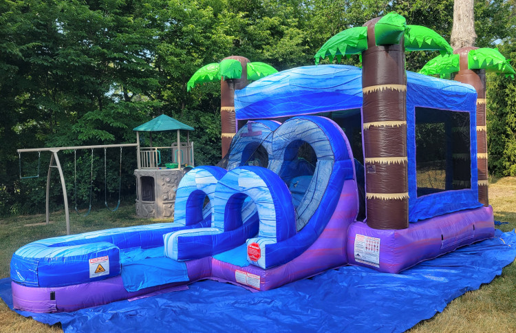 Tropical Bounce House W/ Slide - Wet or Dry